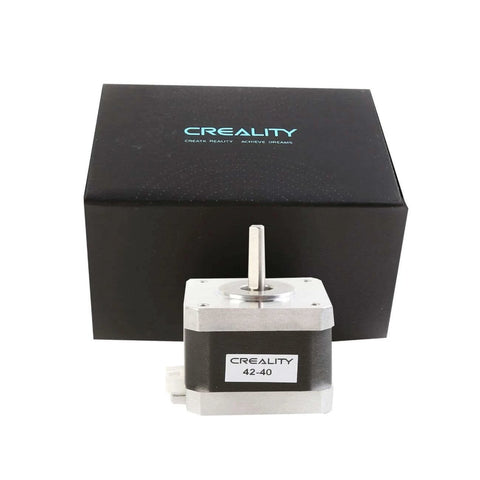 3D Printer 42-40 Stepper Motor, 2 Phase 1A 1.8 Degree 0.4N.M Stepper Motor for 3D Printer Extruder, shown in front of box