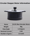Crealty K1 Max Extruder Motor - Original 36mm Pancake Stepper Motor Replacement: 1.8 Degree 12 Tooth Gear Circular Stepping for K1 Hotend Direct Drive Extrusion Kit 3D Printer Parts