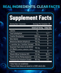 Supplement facts of Creatine Gummies 8500mg Complex Pre Workout Chews Muscle Growth Energy Sugar Free Vegan Blueberry Flavor 120 Count