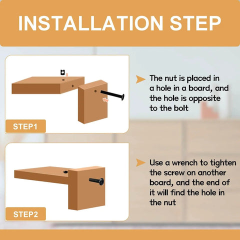 Installation steps for 67 Piece M6 Crib Hardware Replacement Kit For Bed Frames And Furniture Cribs with nut and bolt diagram.