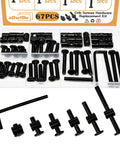 67 Piece M6 Crib Hardware Replacement Kit For Bed Frames And Furniture Cribs With M6x12mm M6x20mm M6x25mm M6x30mm M6x40mm M6x60mm Bolts And Nuts Includes One Wrench And 33 Barrel Nuts Galvanized Carbon Steel For Rust Proof Durability displayed in a clear plastic case with compartments