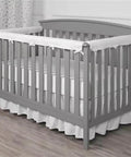 Reversible Gray And White Rail Cover Set With Soft Minky Dot Teething Guard One 51x7 And Two 27 By 7 Covers Edge Guard Bumper