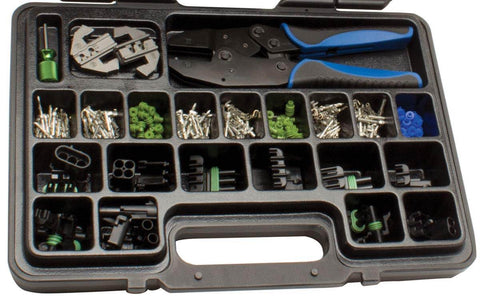 Crimp Right Weather Tight Connector Crimping Kit Ferrule Crimper Plier Wire Stripper and Connectors Terminal Crimp Tool Kit