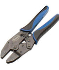Crimp Right Weather Tight Connector Crimping Kit Ferrule Crimper Plier with blue and black handles, ideal for wiring projects.