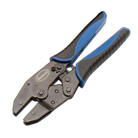 Crimp Right Weather Tight Connector Crimping Kit Ferrule Crimper Plier with blue and black handles, ideal for wiring projects.
