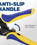 Crimping Tool For Heat Shrink Connectors AWG 26 To 10 Ratchet Wire Terminal Crimper with ergonomic anti-slip handle, HS 8327