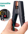 Close-up of crocodile clip for Portable Ground Rod Kit With Half Inch Diameter 18 Inch Long Ground Rod And 4 Foot 12AWG UL Listed Tinned Copper Wire