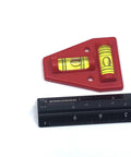 Highly Portable, High-Impact Level Mount For Quick Front-To-Back Or Side-To-Side Leveling Of Tools, Tripods, And Gear with ruler