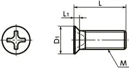 Diagram of ✝️ SNZFS-M2-3 NBK 3mm Long Cross Recessed Flat Head Machine Screws for Precision Instruments in automation systems