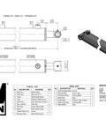 Technical diagram of Cross Tube Hydraulic Cylinder With 2.5 Inch Bore And 8 Inch Stroke From Wen, Double Acting Steel Welded.