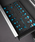 Three Eighths Inch Drive Crowfoot Wrench Set With Two Extension Bars SAE And Metric Nineteen-Piece CR-V Steel in drawer