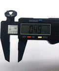 Digital caliper measuring Crush Washer Half Inch By Twenty Eight Steel For 223/556 Caliber Pack Of 5, showing 0.49 inch