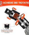 Universal Joint Socket Adapter Set Three Piece One Half Inch Three Eighth Inch One Quarter Inch Drives For Tight Access Swivel CRV Steel Mechanic Tools Ratchet And Torque Wrench Compatible Reach Fasteners At Any Angle showing 1/2 inch adapter detail