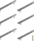Crystal Glass Rhinestone Drawer Pulls 6 Pack Modern Cabinet Knobs Handles For Cupboard Wardrobe Dresser Doors 5 Inch Hole Centers