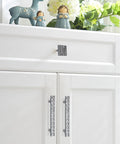 Cabinet with Crystal Glass Rhinestone Drawer Pulls 6 Pack Modern Cabinet Knobs Handles For Cupboard Wardrobe Dresser Doors High Shine