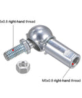 2pcs CS8 M5 Angle Ball Joint with M5x0.8 Right Hand Thread, A3 Steel Self Lubricating Ball Socket Rod End