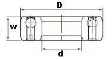 Technical diagram of CSK30 One-Way Clutch Bearing - Sprag Freewheel Backstop, showing dimensions and design layout.