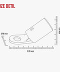 Size diagram of Two Pack CT40 FA Welding Terminal Connectors for LC40 Welders, 17/32 inch stud hole, 45° angle, brass machined.