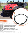 Park control cable 946-04254 replacement fits Cub Cadet Volunteer EFI 4x4, shown in front of a utility vehicle, enhancing braking safety.