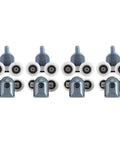 Curved Glass Shower Door Rollers 8PCS Twin Top and Bottom Double Wheel Runners for Bathroom Sliding Doors, front view