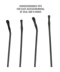 O Ring And Seal Removal Pick Set With Short And Long Spoon Picks, Pro Grade Contoured Automotive Tools, 4-piece pick set
