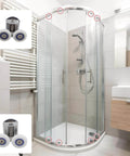 26mm Shower Door Rollers 4PCS Sliding Replacement Wheels Set with Double Twin Top and Bottom Runners for Curved Glass Shower Doors