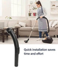Curved Vacuum Handle Replacement For S2110 S501 S524 Vacuum Cleaners, Durable Plastic Grip, shown in use for easy installation.