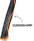 22 Ounce Milled Face Framing Hammer With Straight Claw For Precision Framing And Strong Driving Forged Steel Construction Magnetic Nail Starter And Extra Large Squared Strike Face Designed For Pro Carpentry And Rough Framing Tasks showing cushion-grip handle.