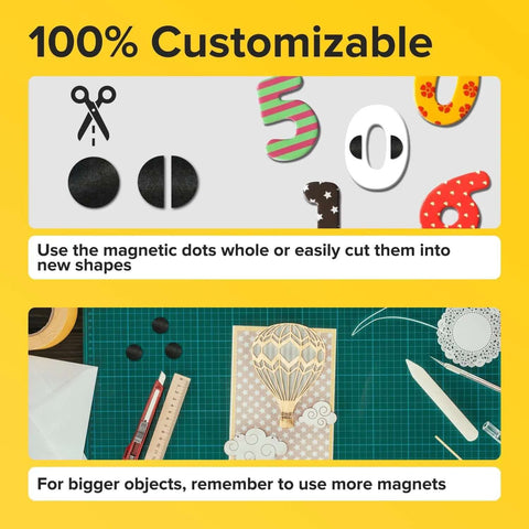 Peel and Stick Flexible Magnetic Dots 120 Pack Reusable For Fridge Whiteboard Office Crafts and School Projects customization demo