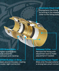 Cutaway view of 1/2 Inch By 3/8 Inch Compression Straight Stop Valve Push To Connect Brass Plumbing Fitting For PEX Copper CPVC PE RT HDPE Pipes