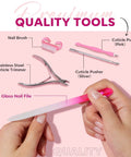 Kit para eliminar cutículas con crema, empujador de cutículas, cortauñas y alicates. Set de manicura Piece 7 Piece que incluye cepillo para uñas, empujador de cutículas y cortauñas.