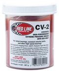 Red Line High Performance CV-2 Synthetic Grease Cartridge With Red Moly, 14 Ounce Jar, label showing product details and ingredients