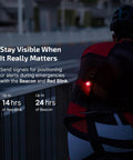 Cyclist wearing black gear with OLIGHT Oclip Pro EDC Clip On Light Rechargeable 500 Lumens With Three Lighting Modes on back