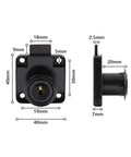 Front and side view of Alloy Cylinder Drawer Lock For Office Cabinets And Desks With Two Keys 19mm Hole Diameter Durable Cold Rolled Steel Black Finish