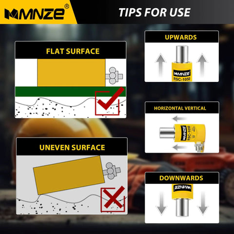 Diagram showing tips for using 10 Ton Hydraulic Cylinder Jack Kit With 2 Inch Stroke And CP 180 Hand Pump on various surfaces.