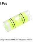 Four compact cylindrical bubble levels deliver fast, precise one-hand leveling on cameras, tripods, telescopes and workshop gear, ensuring steady framing, accurate alignment, and durable PMMA ABS construction for repeated use.