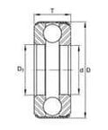 Technical drawing of D15 INA Thrust Ball Bearing For Precision Machinery And Heavy Duty Replacement One And Three Eighths Inch Inner Diameter High Load Capacity Smooth Operation Durable Steel Construction Ideal For CNC Machines Gearboxes Pumps And Automotive Use.