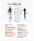 Sliding Barn Door 32x84 Modern Farmhouse Vibe With Glass Panel And MDF Core Includes Hardware Kit Water Resistant PVC Coating Easy Install H Frame Smooth Glide For Living Spaces