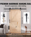 42 Inch By 84 Inch Sliding Barn Door With Hardware Kit Smooth And Quiet Operation Includes 8 In 1 Floor Guide And Handle