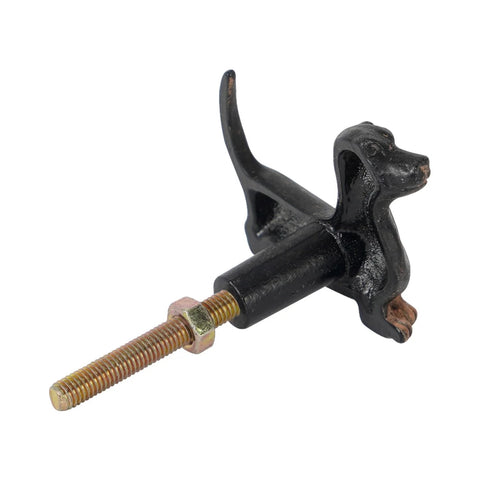 Side view of Two Piece Vintage Dachshund Cabinet Pulls Set Decorative Metal Knob Handles with charming dachshund design