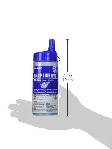 Dark blue marking chalk delivers clear, bold snap lines with an ultra-fine semi-permanent formula for construction, woodworking and fabrication; durable 10.5 oz bottle with an easy-fill nozzle for quick, spill-free refills.