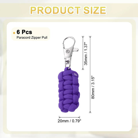 Paracord Zipper Pulls 80 Mm Replacement With Metal Clasp Durable Polyester Woven Rope For Backpacks Clothing Luggage And Accessories