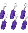 Paracord Zipper Pulls 80 Mm Replacement With Metal Clasp Durable Polyester Woven Rope For Backpacks Clothing Luggage In Dark Purple Six Pack