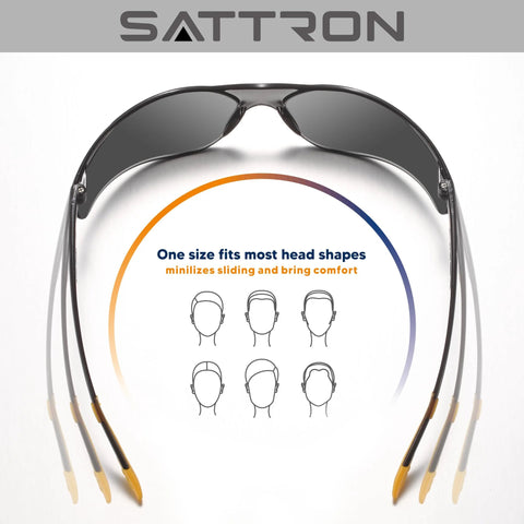 Dark Tinted Safety Glasses 24 Pack ANSI Z87 UV Eye Protection For Construction with graphic showing fitting and comfort features