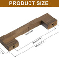 Eight Piece Solid Wood Drawer Pulls With Screws In Dark Walnut Finish 4 Inch Hole Center Square Cabinet Handles, size 120x12x32mm