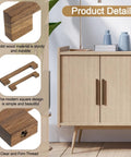 Eight Piece Solid Wood Drawer Pulls With Screws In Dark Walnut Finish showcased on a modern cabinet.
