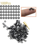 100 Pack Dart Shaft O Rings Non Slip Rubber O Rings for Metal Shafts Dart Accessories Kit Black Pro Grade Wear Resistant Cushioning Keeps Shafts Firm and Prevents Falls With AB Thread Apron Tool Included