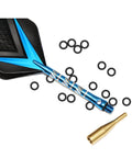 100 Pack Dart Shaft O Rings Non Slip Rubber O Rings for Metal Shafts Dart Accessories Kit Black Pro Grade Wear Resistant Cushioning Keeps Shafts Firm and Prevents Falls With AB Thread Apron Tool Included