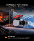Heavy Duty Double Sided Adhesive Pads for Dash Cam Mounts 2.2 x 2.2 Inches, 6 Pack, shown installed on dashboard