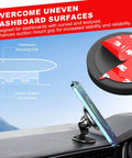 Heavy Duty Double Sided Mounting Tape 40 Piece Pack in use with phone holder on dashboard showcasing waterproof pads